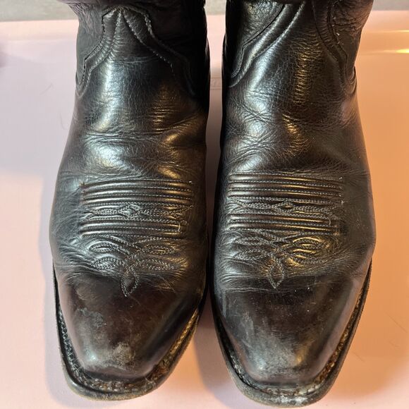 Vintage Boots & Boogie Santa Fe Men’s Black Leather Cowboy Boots Size 9.5 D main image 15